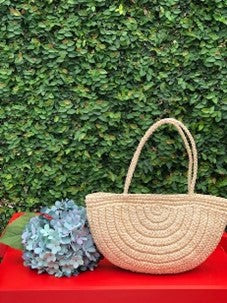 Beautiful medium purse crocheted with toquilla straw