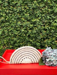 Moon purse hand made with toquilla straw
