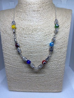 Protection beautiful and unique colorful evil eyes necklace
