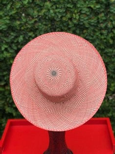 Toquilla straw Pamela bi-color melon and beige hat