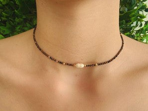 Choker made with tiger eye crystal