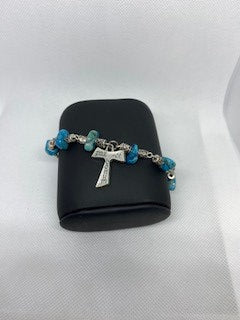 Italian Cross Bracelet made with beautiful Agata stones.