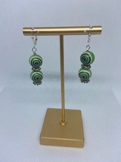 Set of fun green necklace and earrings