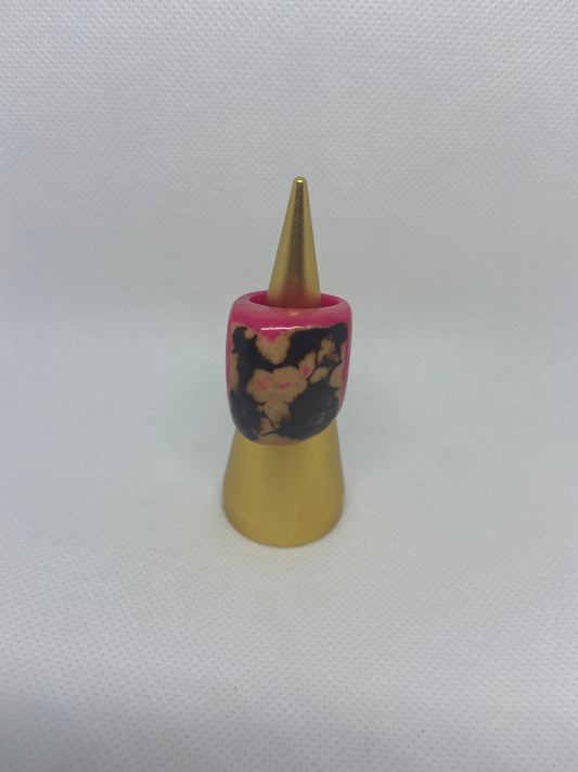 Tagua ring with unique colorful design