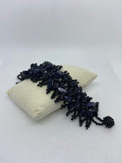 Black Stone Silver Quarts chaquira bracelet